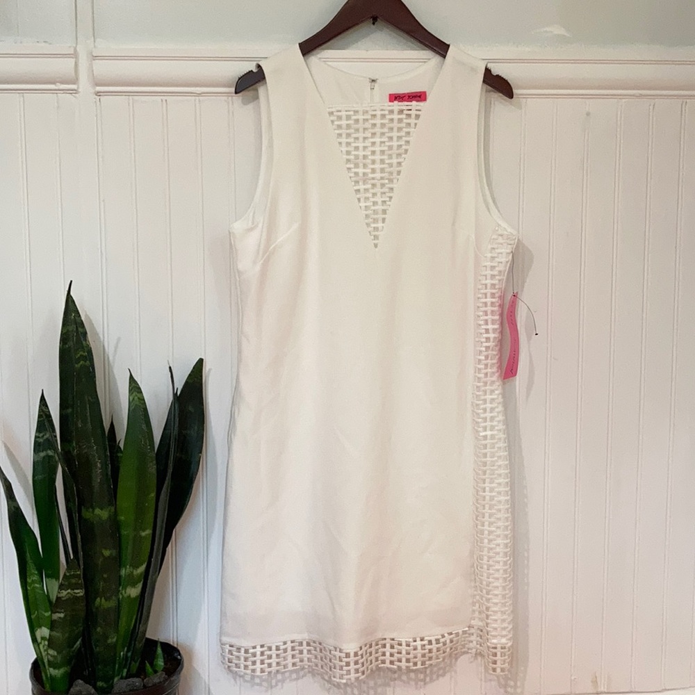 NWT Betsey Johnson Lattice Detail Sheath Dress